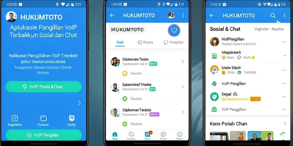 Tampilan antarmuka HUKUMTOTO dengan fitur VoIP Panggilan yang intuitif.