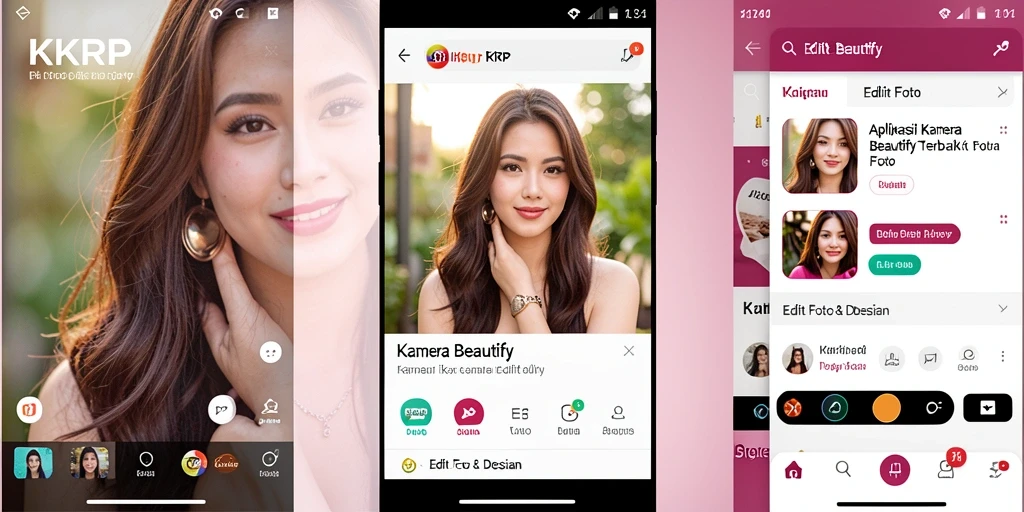 Antarmuka KKRP yang intuitif untuk edit foto kamera beautify