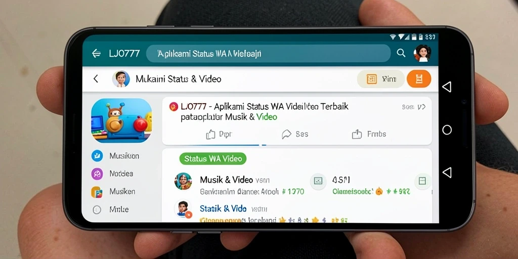 Tampilan antarmuka LJO777 yang sederhana dan efektif untuk Status WA Video.