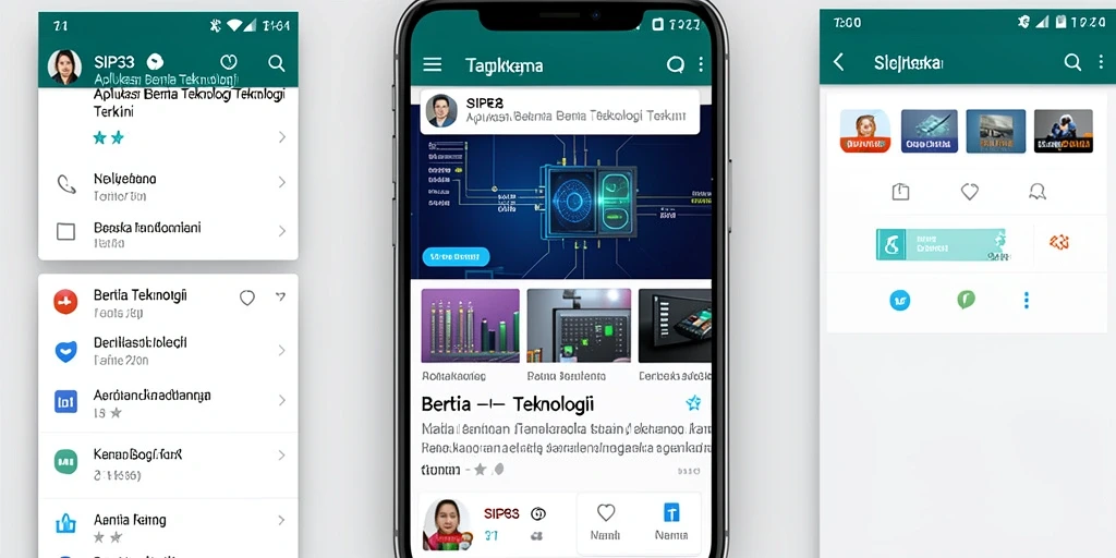 Tampilan antarmuka aplikasi SIP33 dengan berita teknologi terbaru.