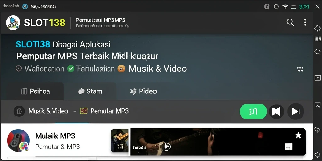 Antarmuka SLOT138 yang sederhana dan fungsional untuk pemutar MP3.