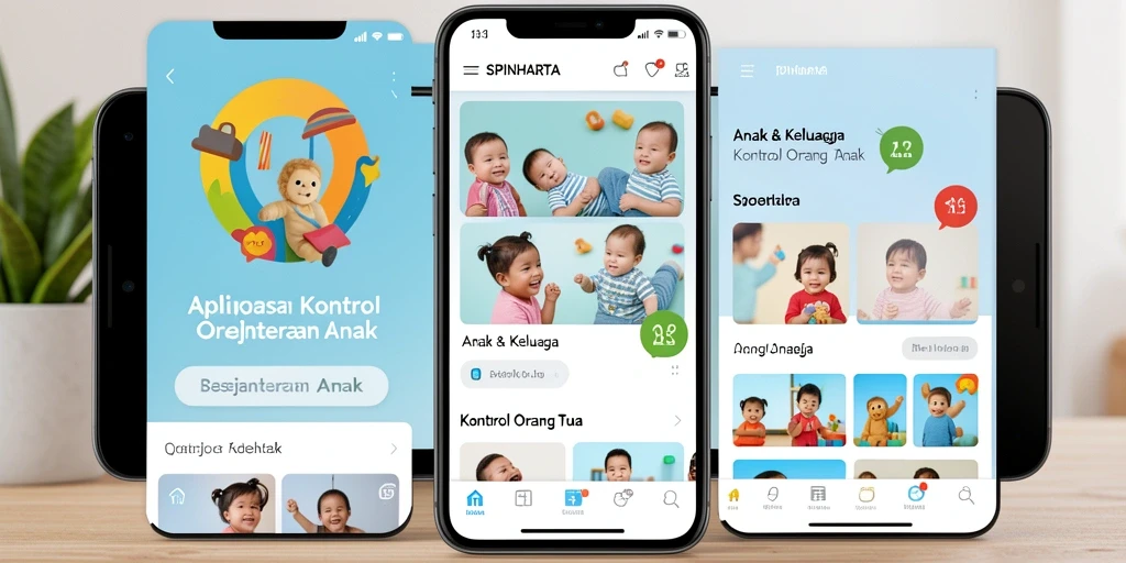 Tampilan antarmuka SPINHARTA yang ramah pengguna untuk kontrol orang tua.