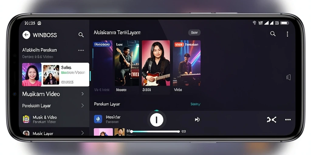 Antarmuka aplikasi perekam layar WINBOSS yang sederhana dan fungsional.