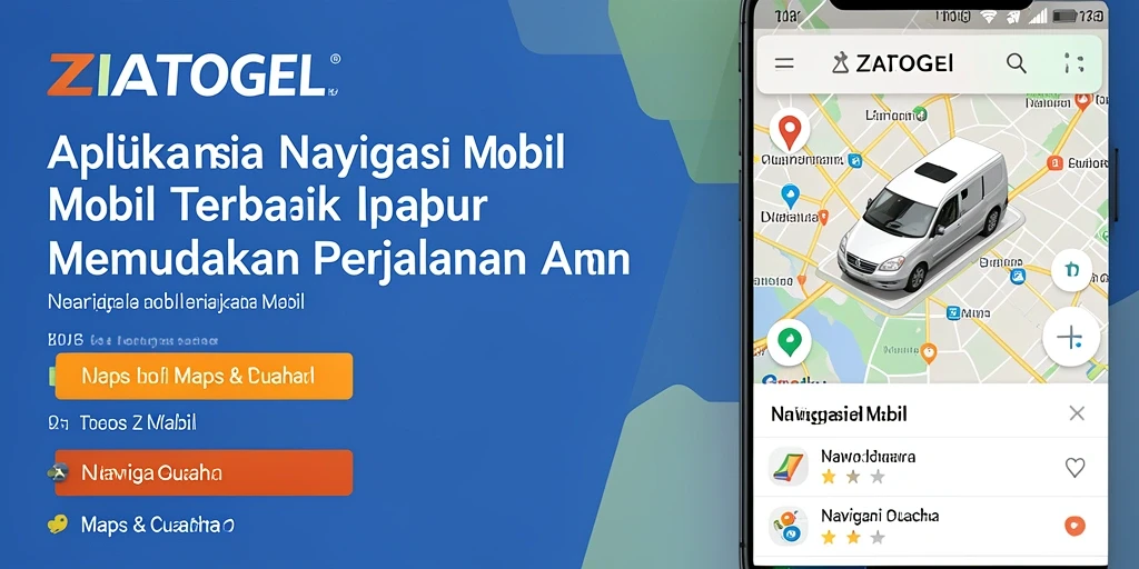 Antarmuka aplikasi ZIATOGEL untuk navigasi mobil yang user-friendly.